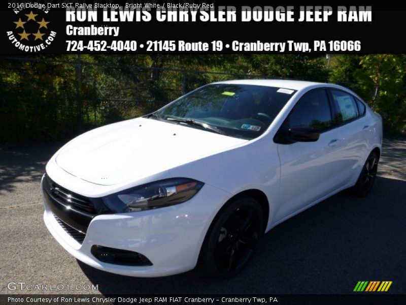 Bright White / Black/Ruby Red 2016 Dodge Dart SXT Rallye Blacktop