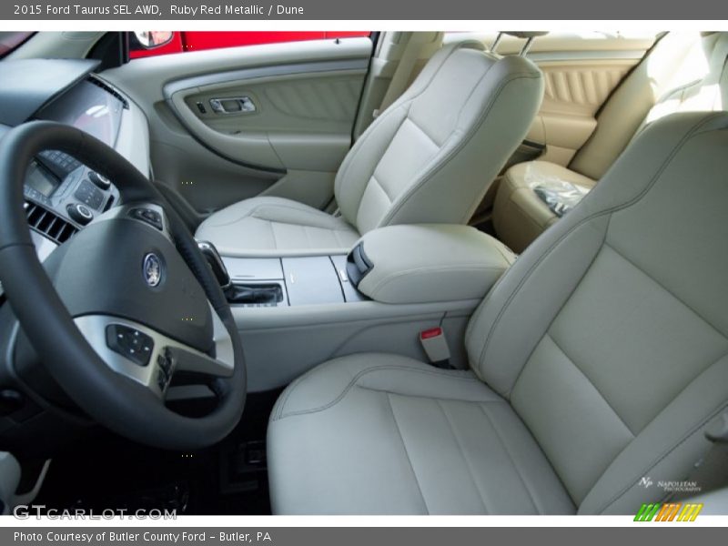 Ruby Red Metallic / Dune 2015 Ford Taurus SEL AWD