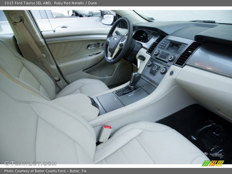Ruby Red Metallic / Dune 2015 Ford Taurus SEL AWD