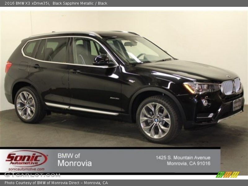 Black Sapphire Metallic / Black 2016 BMW X3 xDrive35i