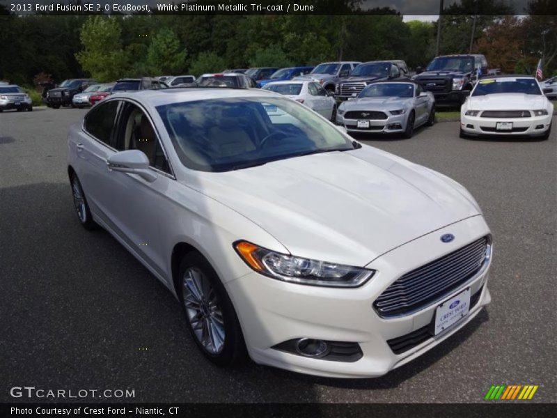 White Platinum Metallic Tri-coat / Dune 2013 Ford Fusion SE 2.0 EcoBoost