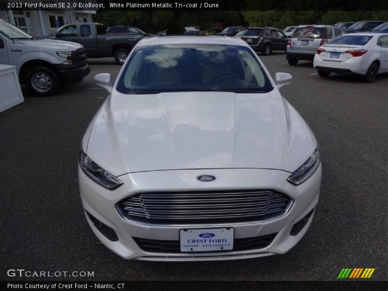 White Platinum Metallic Tri-coat / Dune 2013 Ford Fusion SE 2.0 EcoBoost