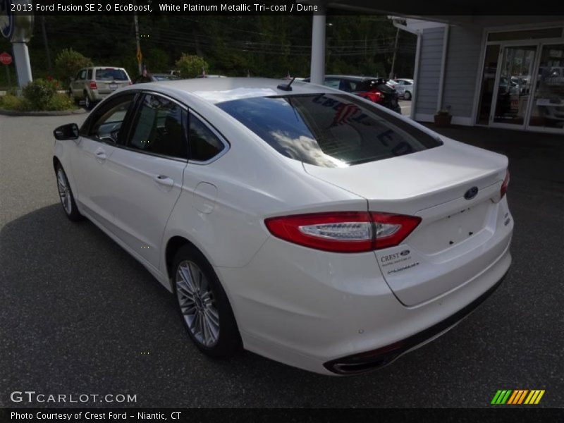 White Platinum Metallic Tri-coat / Dune 2013 Ford Fusion SE 2.0 EcoBoost