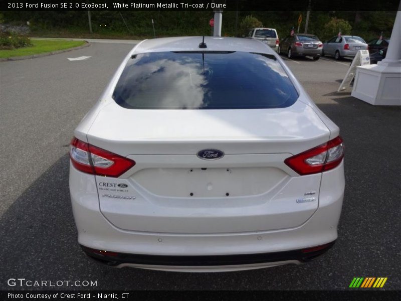 White Platinum Metallic Tri-coat / Dune 2013 Ford Fusion SE 2.0 EcoBoost