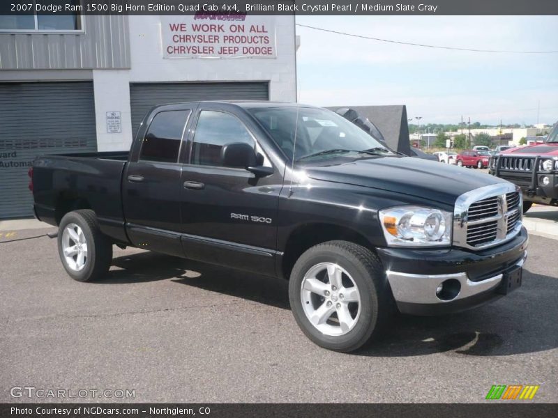 Brilliant Black Crystal Pearl / Medium Slate Gray 2007 Dodge Ram 1500 Big Horn Edition Quad Cab 4x4