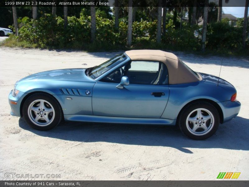 Atlanta Blue Metallic / Beige 1999 BMW Z3 2.3 Roadster
