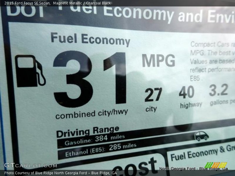 Magnetic Metallic / Charcoal Black 2015 Ford Focus SE Sedan