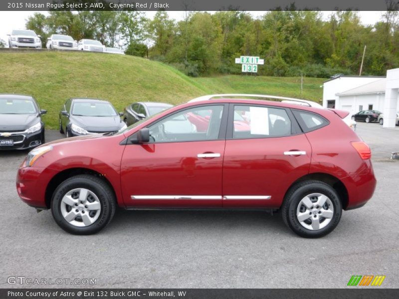 Cayenne Red / Black 2015 Nissan Rogue Select S AWD
