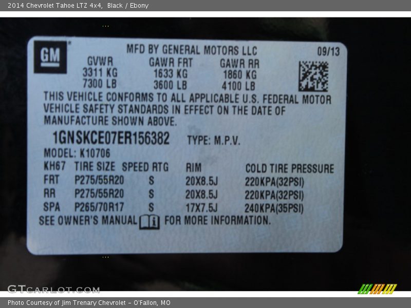 Black / Ebony 2014 Chevrolet Tahoe LTZ 4x4