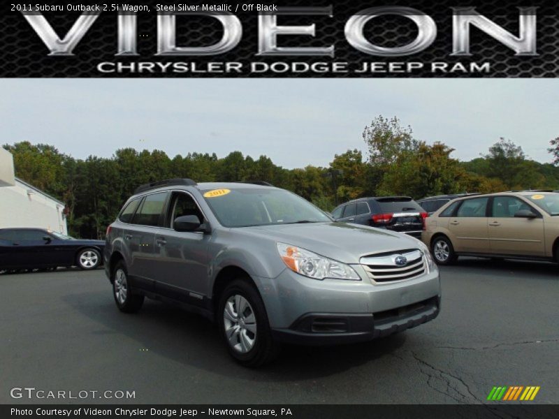 Steel Silver Metallic / Off Black 2011 Subaru Outback 2.5i Wagon