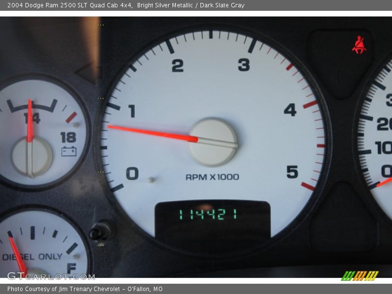 Bright Silver Metallic / Dark Slate Gray 2004 Dodge Ram 2500 SLT Quad Cab 4x4