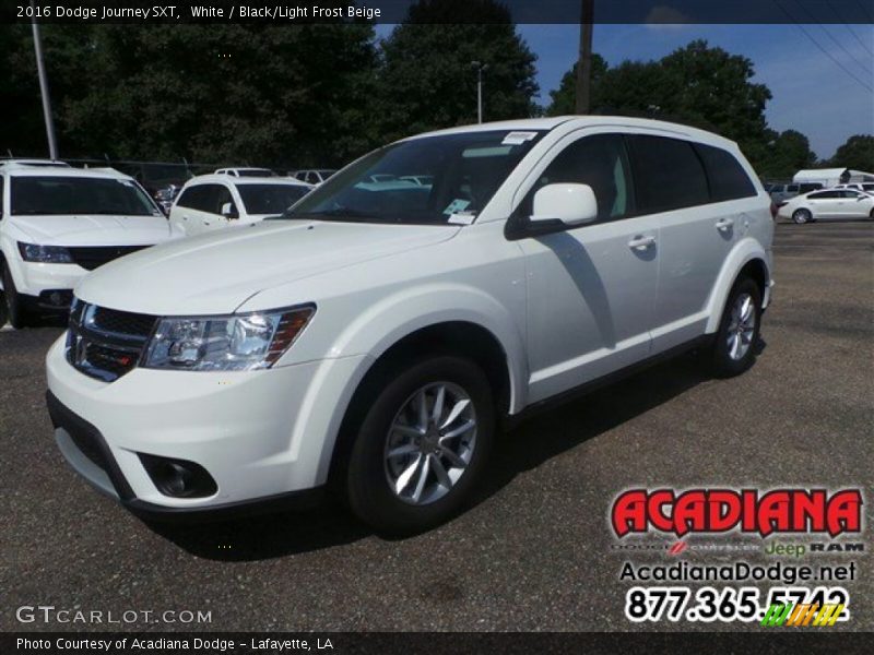 White / Black/Light Frost Beige 2016 Dodge Journey SXT