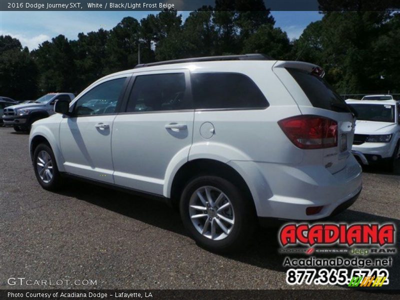 White / Black/Light Frost Beige 2016 Dodge Journey SXT