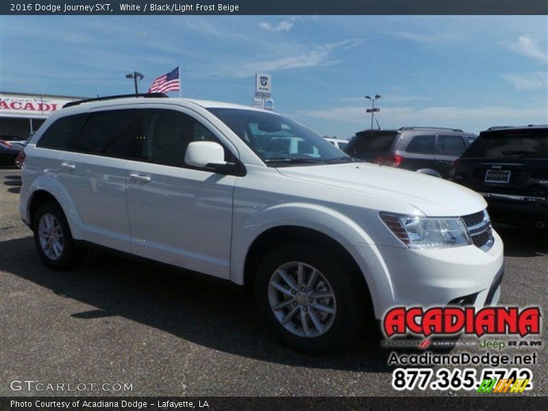 White / Black/Light Frost Beige 2016 Dodge Journey SXT