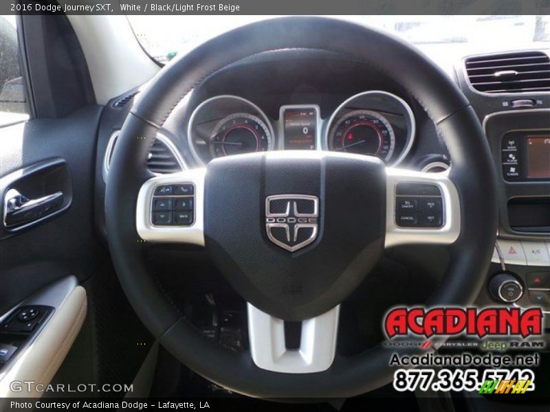 White / Black/Light Frost Beige 2016 Dodge Journey SXT