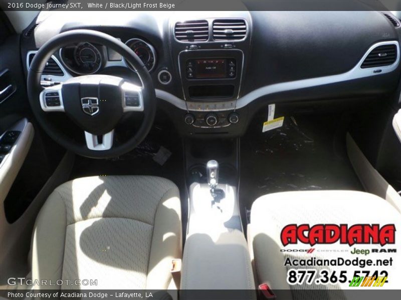 White / Black/Light Frost Beige 2016 Dodge Journey SXT