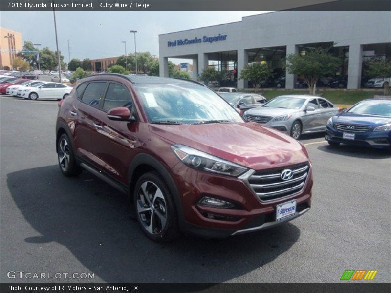 Ruby Wine / Beige 2016 Hyundai Tucson Limited