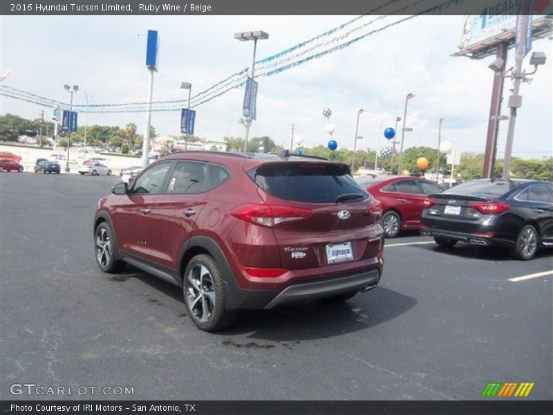 Ruby Wine / Beige 2016 Hyundai Tucson Limited