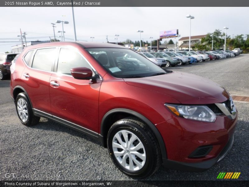 Cayenne Red / Charcoal 2015 Nissan Rogue S AWD