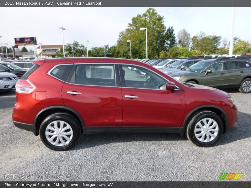 Cayenne Red / Charcoal 2015 Nissan Rogue S AWD