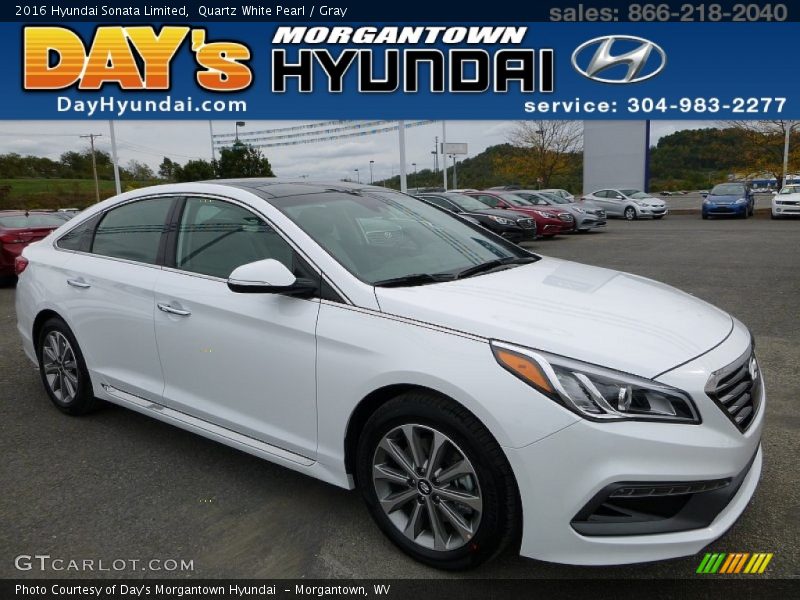 Quartz White Pearl / Gray 2016 Hyundai Sonata Limited