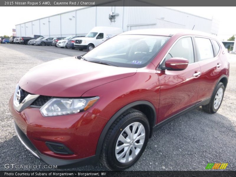 Cayenne Red / Charcoal 2015 Nissan Rogue S AWD
