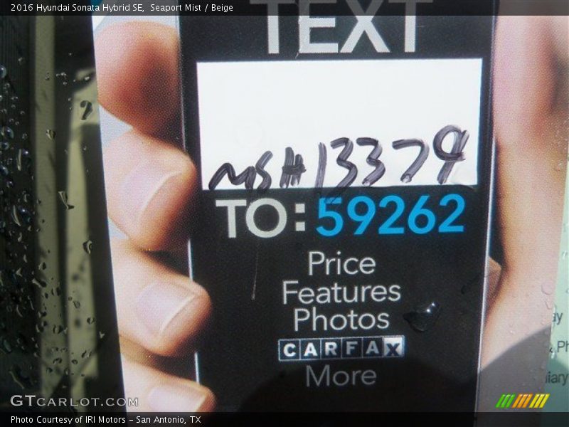 Seaport Mist / Beige 2016 Hyundai Sonata Hybrid SE