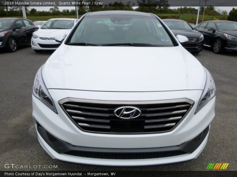 Quartz White Pearl / Gray 2016 Hyundai Sonata Limited