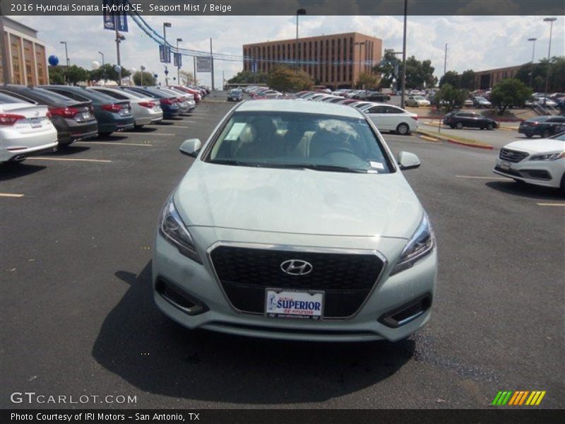 Seaport Mist / Beige 2016 Hyundai Sonata Hybrid SE