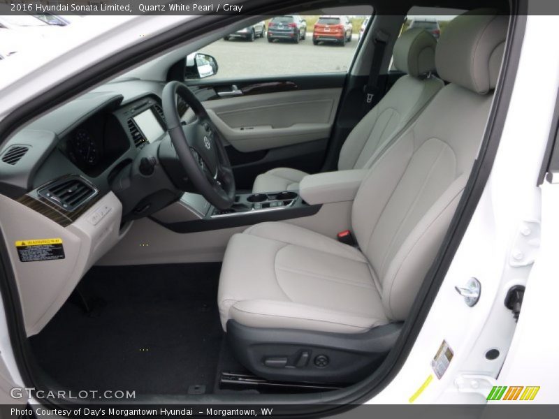 Quartz White Pearl / Gray 2016 Hyundai Sonata Limited