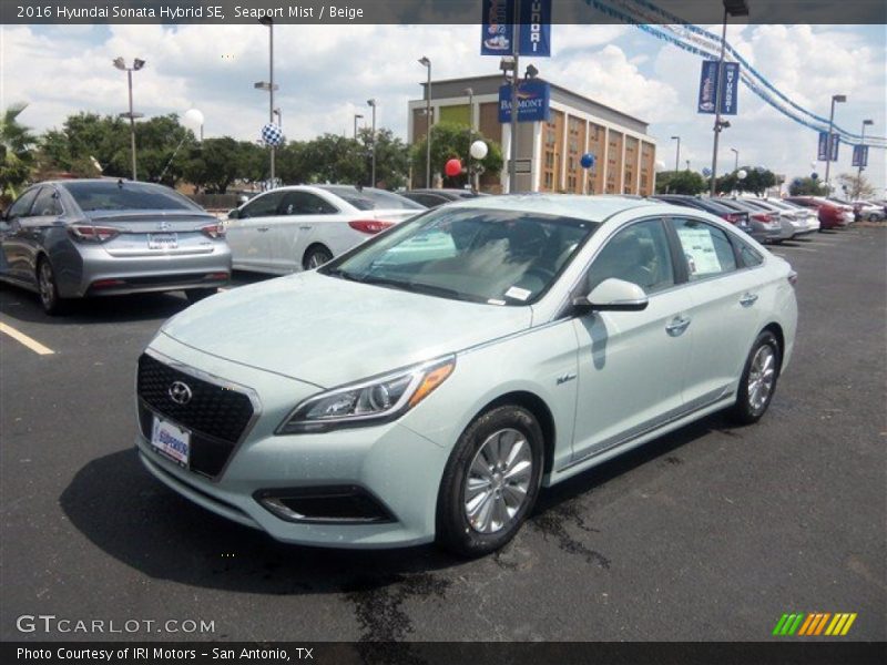 Seaport Mist / Beige 2016 Hyundai Sonata Hybrid SE