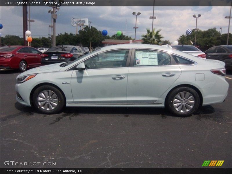 Seaport Mist / Beige 2016 Hyundai Sonata Hybrid SE