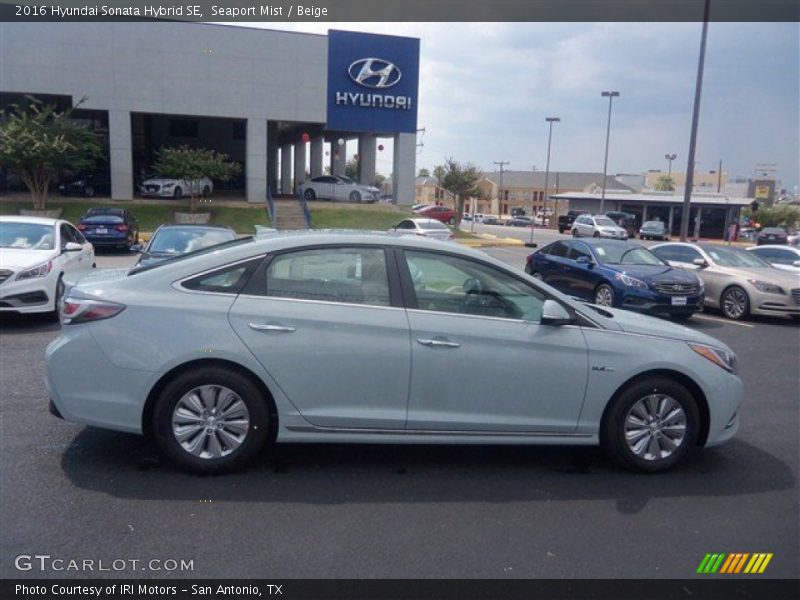 Seaport Mist / Beige 2016 Hyundai Sonata Hybrid SE