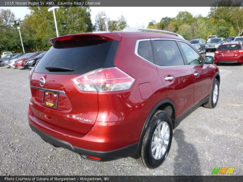 Cayenne Red / Charcoal 2015 Nissan Rogue SV AWD