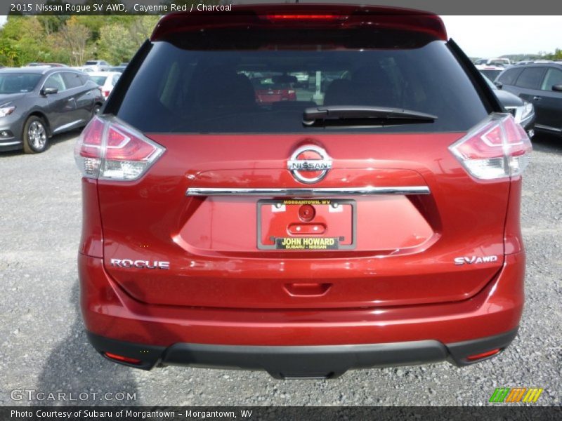 Cayenne Red / Charcoal 2015 Nissan Rogue SV AWD
