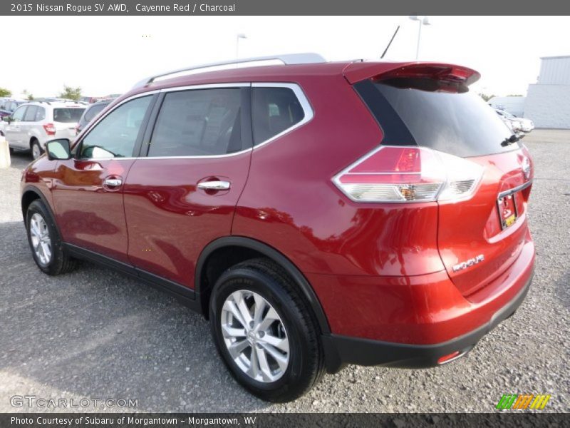 Cayenne Red / Charcoal 2015 Nissan Rogue SV AWD