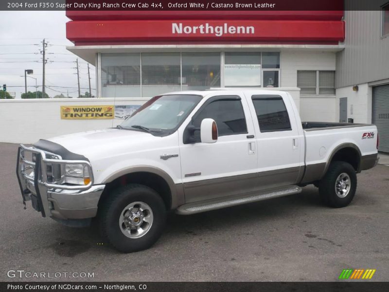 Oxford White / Castano Brown Leather 2004 Ford F350 Super Duty King Ranch Crew Cab 4x4