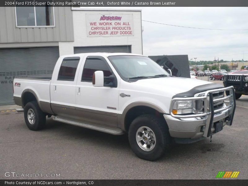 Oxford White / Castano Brown Leather 2004 Ford F350 Super Duty King Ranch Crew Cab 4x4