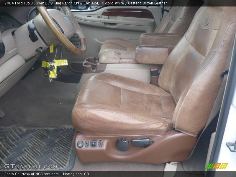 Oxford White / Castano Brown Leather 2004 Ford F350 Super Duty King Ranch Crew Cab 4x4
