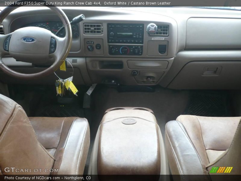Oxford White / Castano Brown Leather 2004 Ford F350 Super Duty King Ranch Crew Cab 4x4