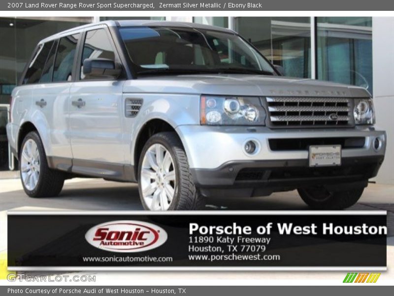 Zermatt Silver Metallic / Ebony Black 2007 Land Rover Range Rover Sport Supercharged