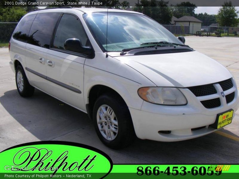 Stone White / Taupe 2001 Dodge Grand Caravan Sport