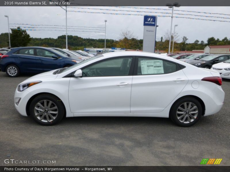 White / Gray 2016 Hyundai Elantra SE
