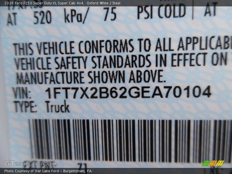 Oxford White / Steel 2016 Ford F250 Super Duty XL Super Cab 4x4