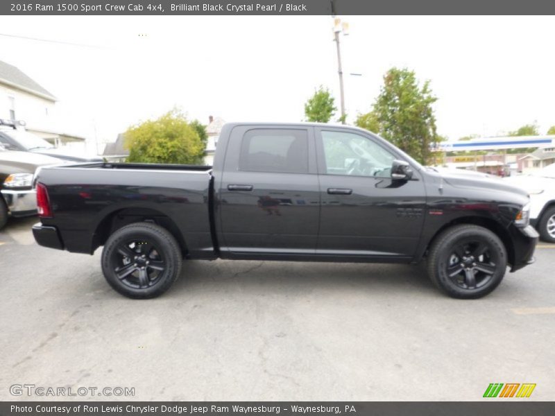 Brilliant Black Crystal Pearl / Black 2016 Ram 1500 Sport Crew Cab 4x4