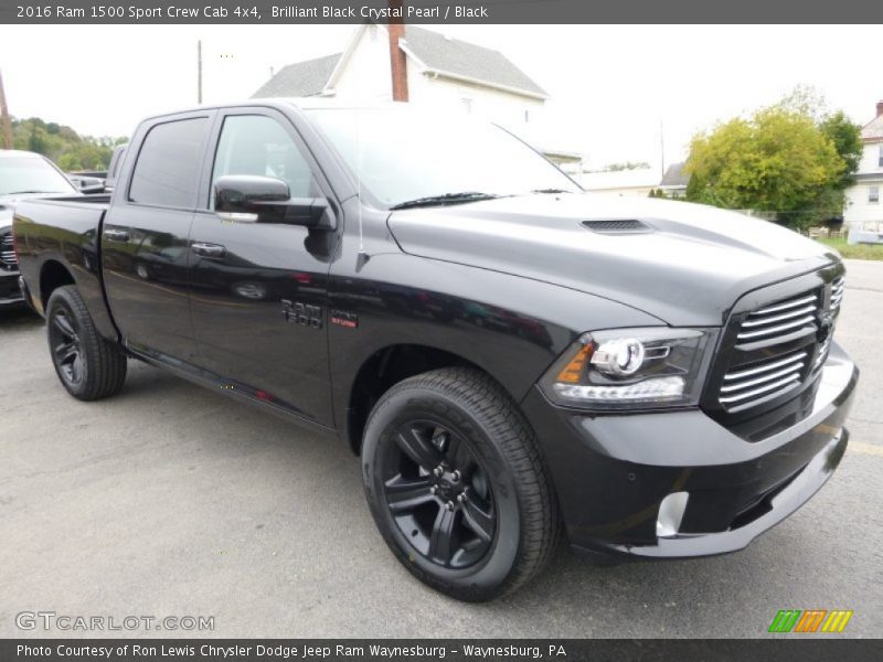 Brilliant Black Crystal Pearl / Black 2016 Ram 1500 Sport Crew Cab 4x4
