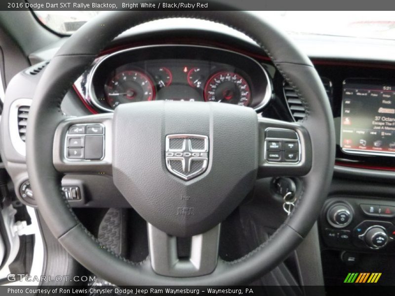 Bright White / Black/Ruby Red 2016 Dodge Dart SXT Rallye Blacktop