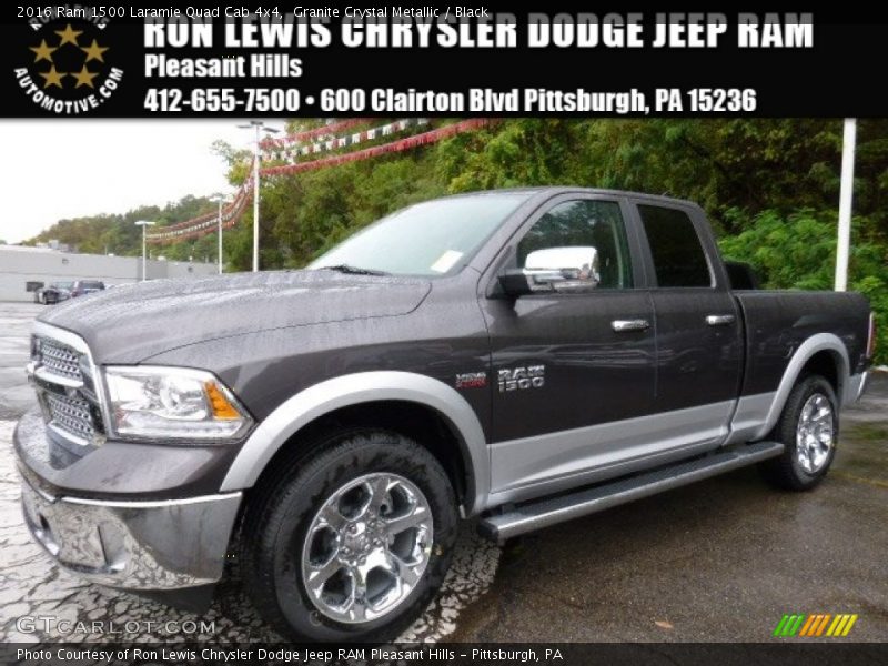 Granite Crystal Metallic / Black 2016 Ram 1500 Laramie Quad Cab 4x4