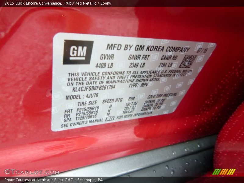 Ruby Red Metallic / Ebony 2015 Buick Encore Convenience