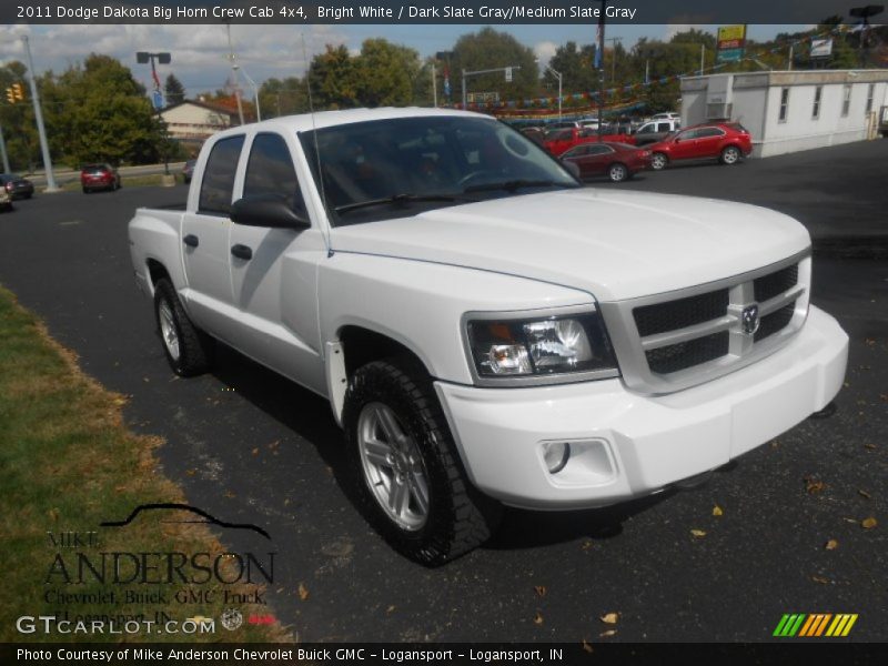 Bright White / Dark Slate Gray/Medium Slate Gray 2011 Dodge Dakota Big Horn Crew Cab 4x4